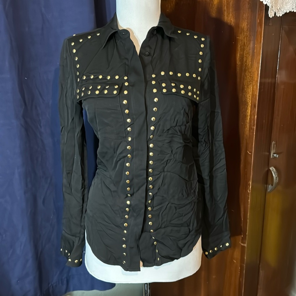 Michael Korhs studded black button down